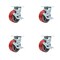 Service Caster Tool Box Caster Wheel Set 5'' Red Poly on Cast Iron Swivel Casters, 4PK TOOL-SCC-30CS520-PUB-RS-TLB-4 - alternate 1